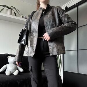 Vintage 90s "Crackled" Faux Leather Jacket